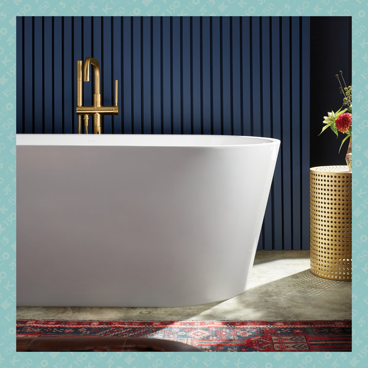 Kohler Evok 66 In. X 30 In. Freestanding Bath With Center ToeTap Drain